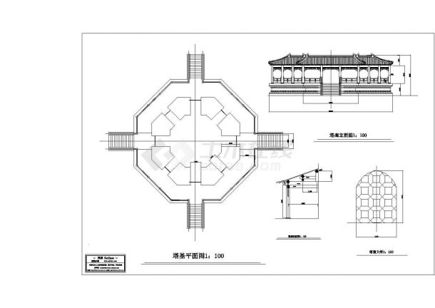 某古塔的塔基平面设计CAD图纸-图一
