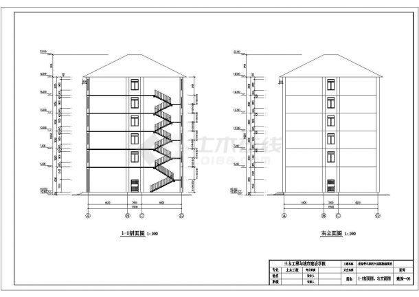 某工厂五层框架结构办公楼建筑设计方案-图二