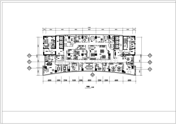 某地区小型办公空间装修图（全套）-图一