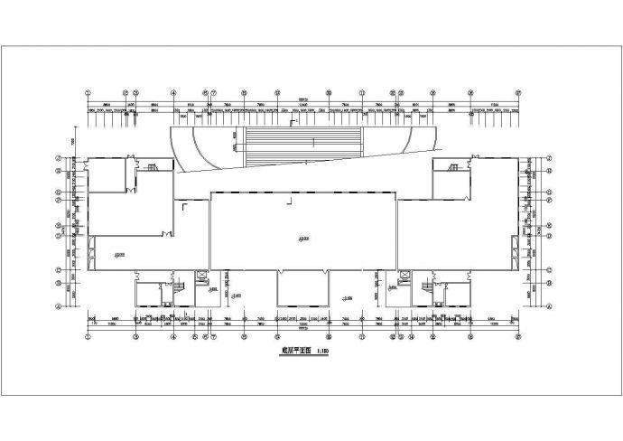 某地简单实用的办公楼建筑cad设计图（共6张）_图1