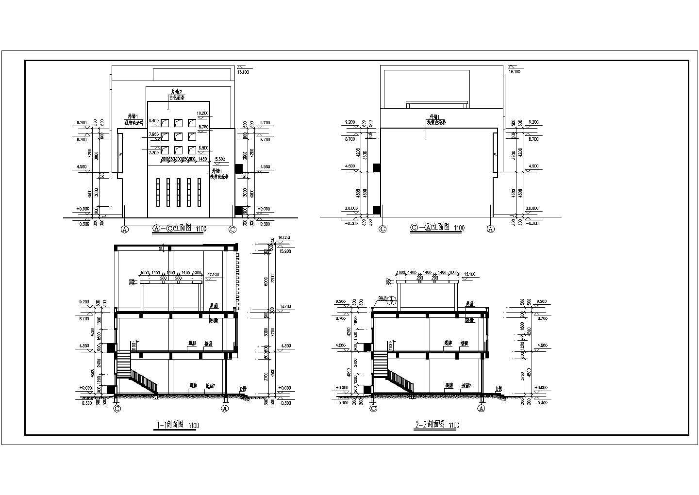 某地二层中型商业楼建筑方案设计图