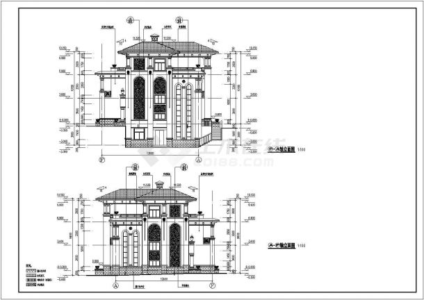 南方某地三层别墅楼建筑设计方案图-图二