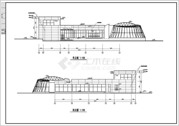 某地二层优秀公共商业建筑施工图纸-图二