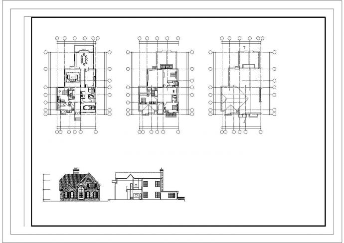 比较受人喜爱的别墅建筑设计图（含效果图）_图1