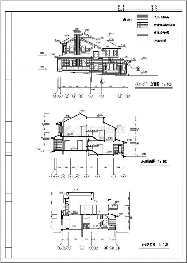 某地两层框架结构别墅建筑设计方案图-图二