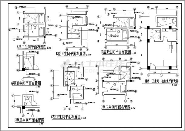 某地小型经典住宅建筑cad施工图纸-图一