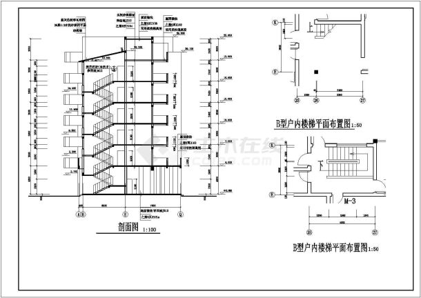 某地小型经典住宅建筑cad施工图纸-图二