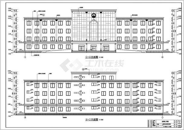 学生毕业设计某四层办公楼建筑设计施工图-图一