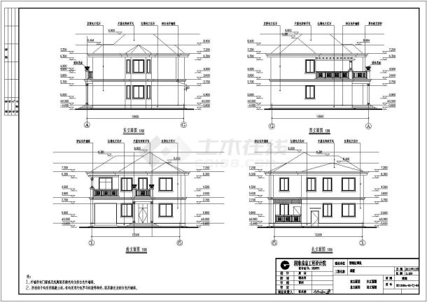 某农村两层砖混结构别墅建筑设计方案图-图一