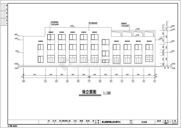 某地区三层框架结构办公楼建筑设计方案图纸-图二