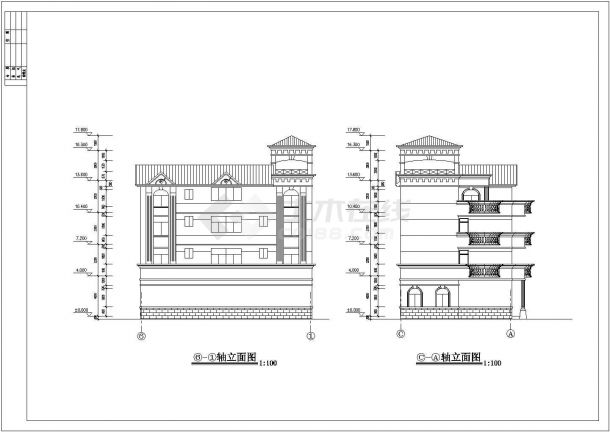 南方某小区四层住宅楼建筑设计方案图-图二