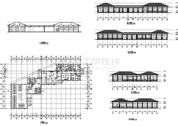 长51.75米 宽33米 单层餐厅娱乐宿舍综合建筑施工图-图一