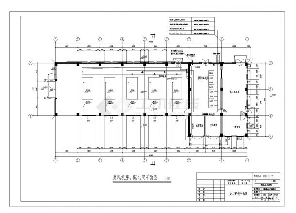 某城市工厂鼓风机房电气施工图CAD参考详图-图一