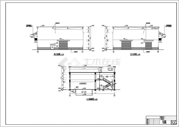 湖南省某地两层框架结构检测楼建筑设计方案图纸-图二