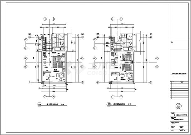 某地小型酒店客房建筑施工图（共5张）-图一