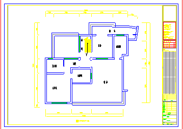 三居室住宅CAD平面图-图一