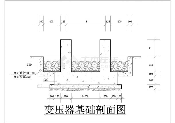 某地变压器配电屏基础图（共3张）-图一