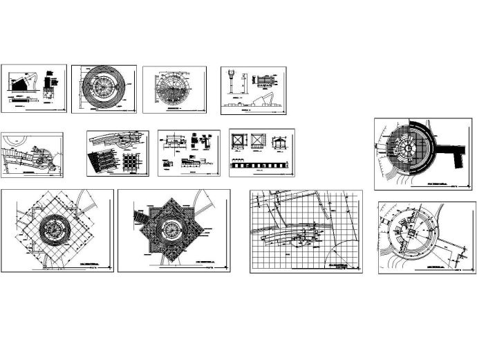 雕塑、休闲、城市广场建筑设计cad图，共13张_图1