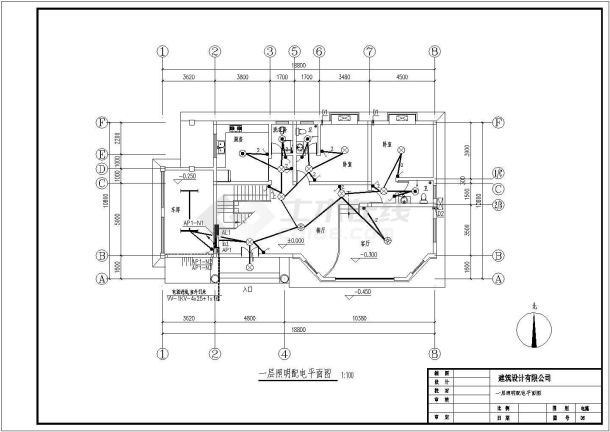 某小区二层局部三层别墅电气施工图纸-图二