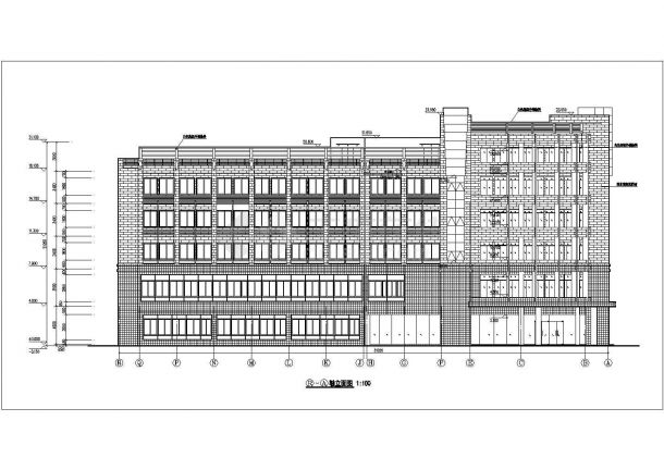 某地上六层框架结构酒店建筑设计方案图-图二