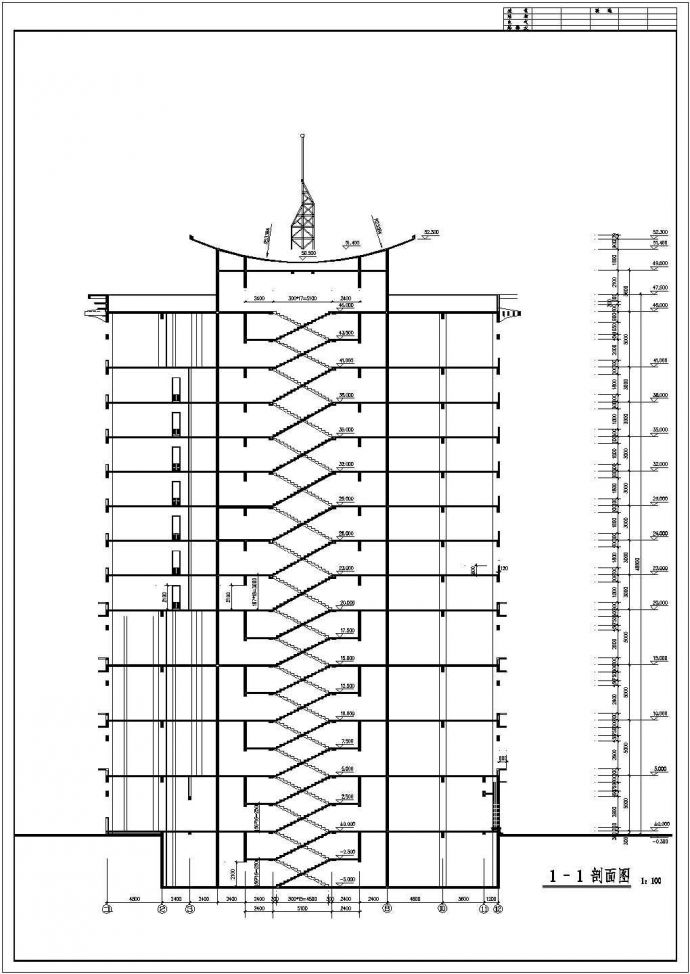 某地区地下一层地上十二层框架结构酒店大厦建筑设计方案_图1