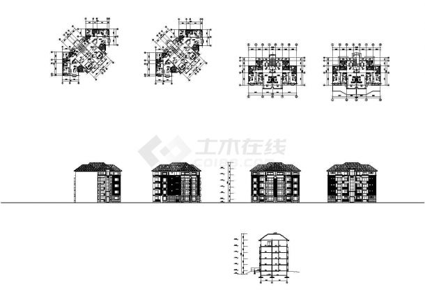 老年公寓建施cad图，共十八张-图一