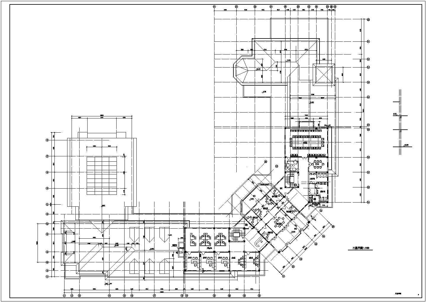 绿城公寓平面建筑施工图纸（标注详细）