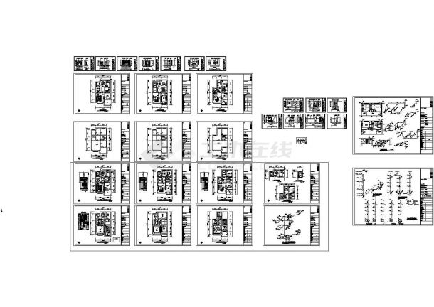 三层现代风格别墅给排水设计施工图（含装修、电气）-图一