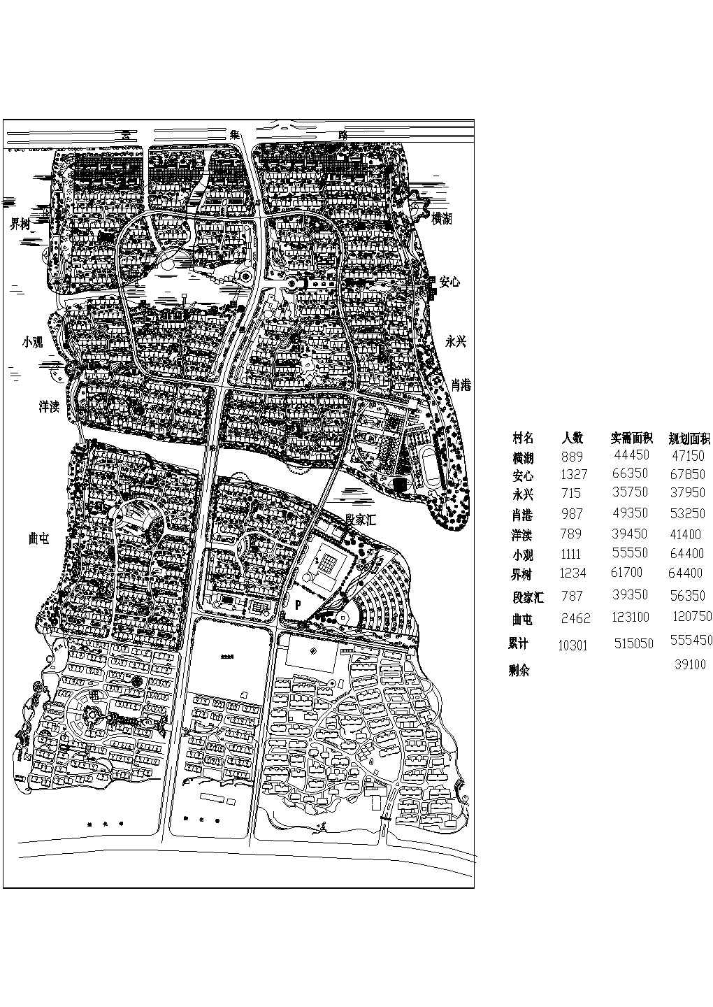 某乡镇整体规划绿化设计平面图