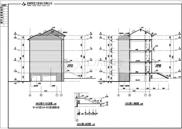 某地三层小型办公楼建筑设计方案图-图一