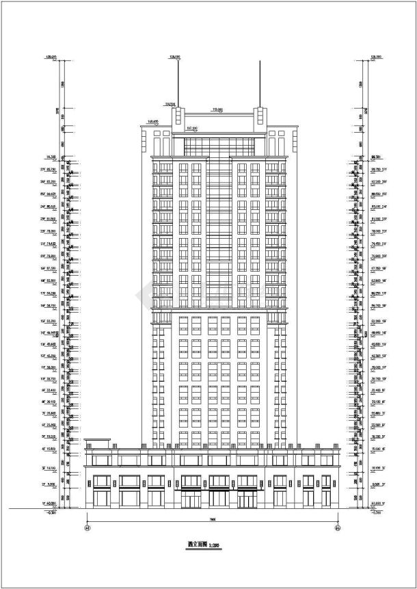 某地区二十七层酒店建筑图（全套）-图一