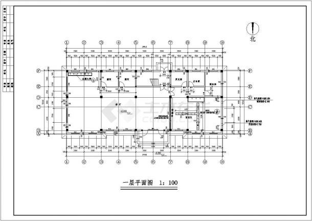 某地两层框架结构宿舍综合楼建筑设计施工图-图二