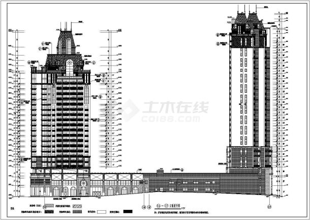 某地剪力墙结构欧式百米点式高层住宅楼建筑施工图-图二