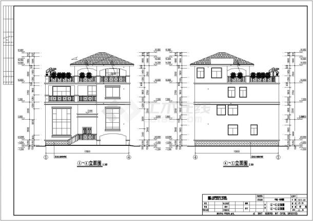 上海某地四层框架结构别墅建筑设计方案-图一