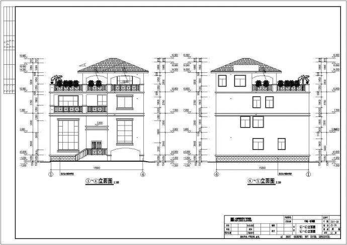 上海某地四层框架结构别墅建筑设计方案_图1