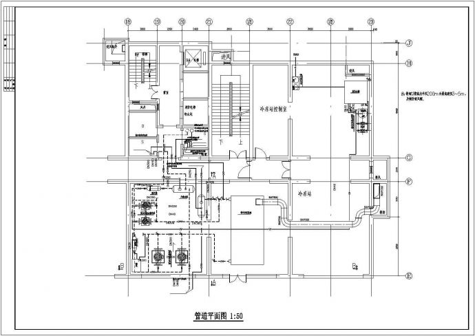 直燃双效溴化锂吸收式制冷机组冷冻设计图纸_图1