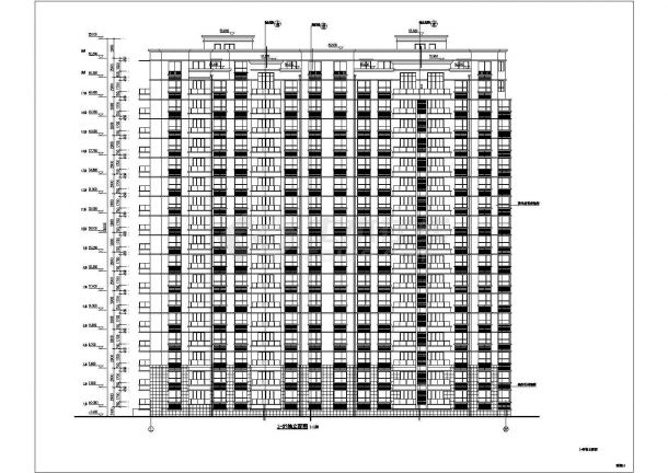 大丰市某地17层剪力墙结构住宅建筑设计施工图纸-图一