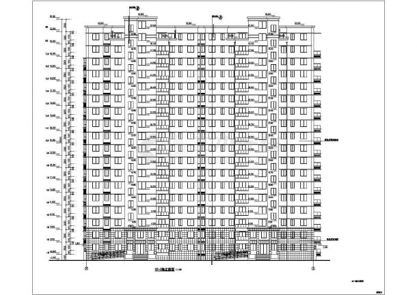 大丰市某地17层剪力墙结构住宅建筑设计施工图纸-图二