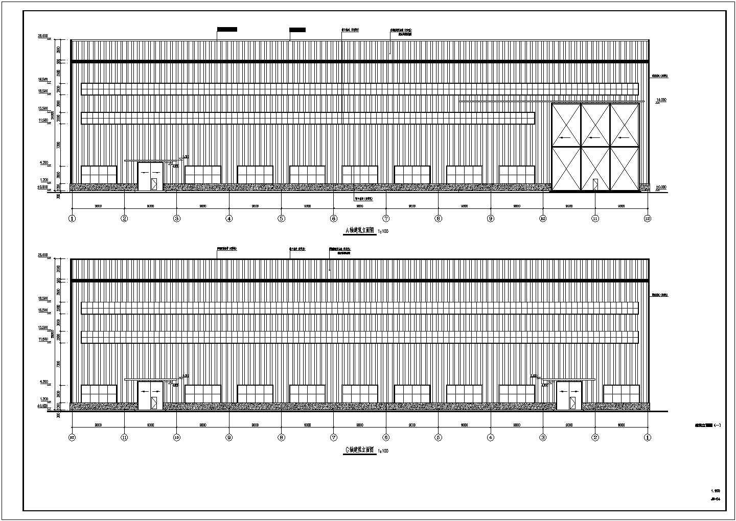 某地重型钢结构厂房（含200t吊车）建筑结构施工图