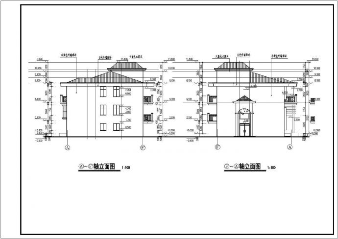 某地3层砖混结构别墅建筑设计方案图_图1