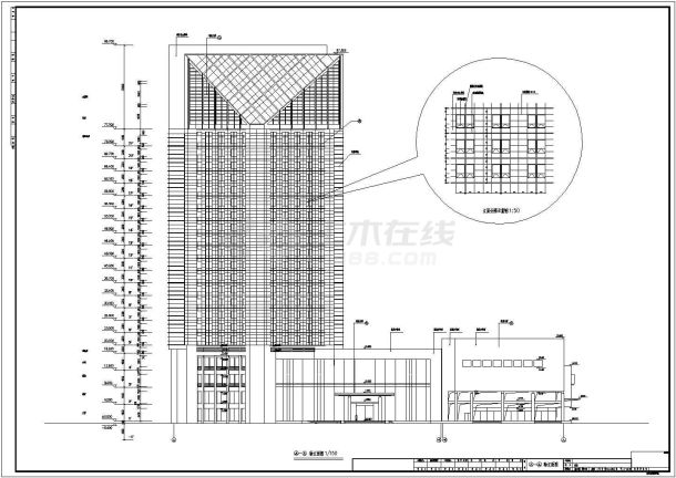 宁波某地二十一层框架结构酒店建筑设计施工图纸-图一
