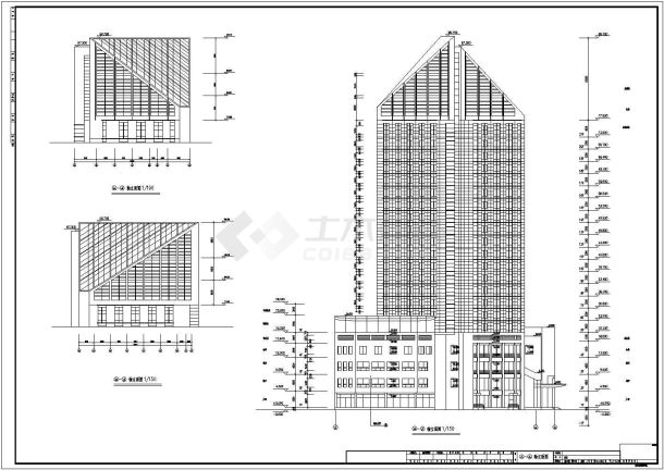 宁波某地二十一层框架结构酒店建筑设计施工图纸-图二