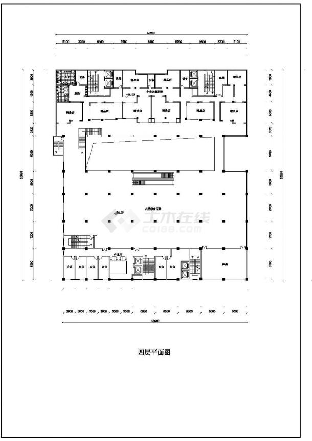 某地大型商场建筑cad设计方案图-图二