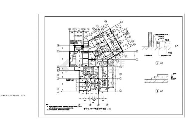 某高层住宅楼施工图纸（标注详实）-图二