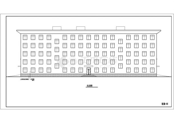某地区地上五层砖混结构办公楼建筑施工图-图二
