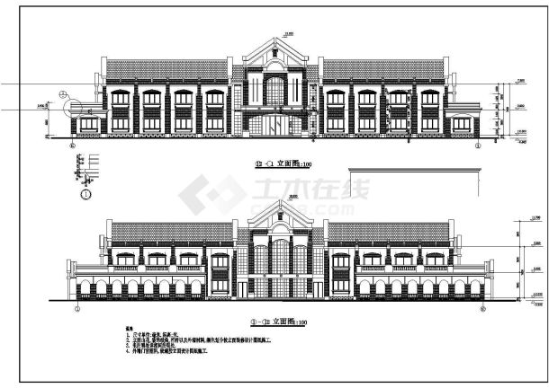 二层宾馆平面建筑施工图（共5张）-图二