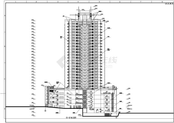 某地高层商住大厦建筑图（含压缩包）-图一