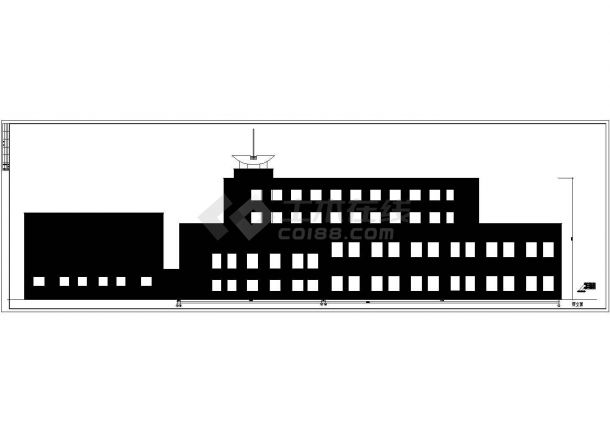 某地五层艺术楼建筑设计方案cad图纸-图二
