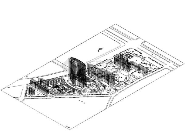 长68米 宽30米 -2+22层医院住院楼建筑方案设计图-图一