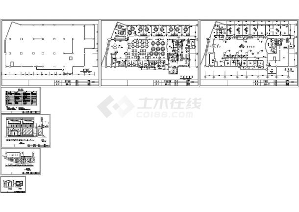 上海某知名酒店施工设计CAD图纸-图一